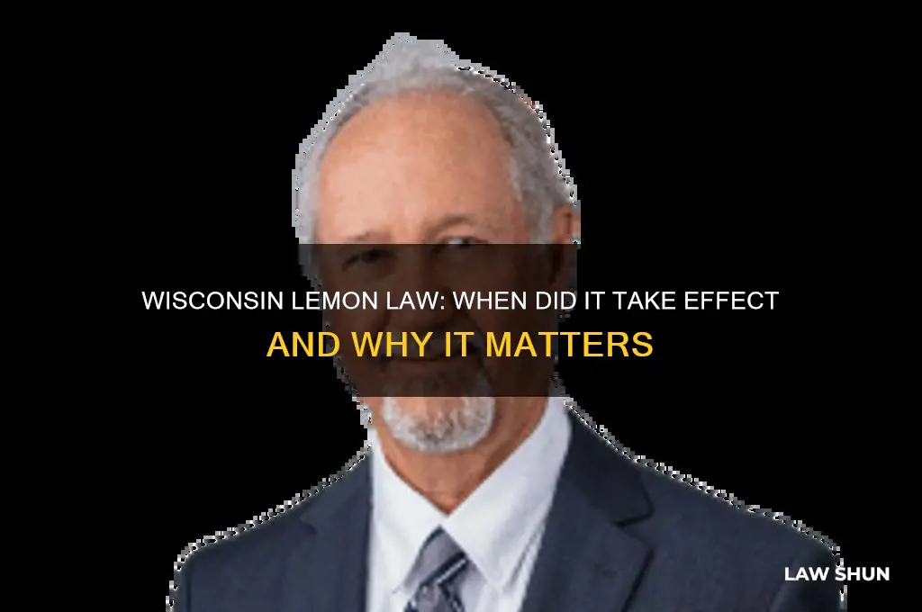when did the wisconsin lemon law take affect