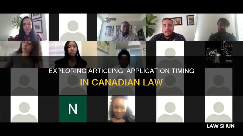 when do you apply for articling in canda law