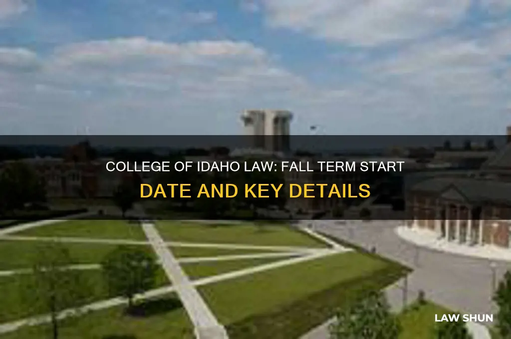 when does fall term for college of idaho law start