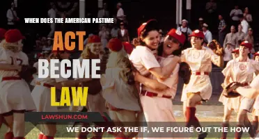 When Did the American Pastime Act Become Law?