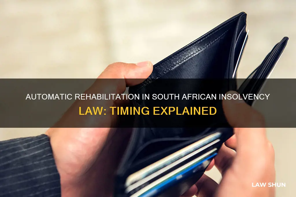 when is automatic rehabilitation provided in south african insolvency law