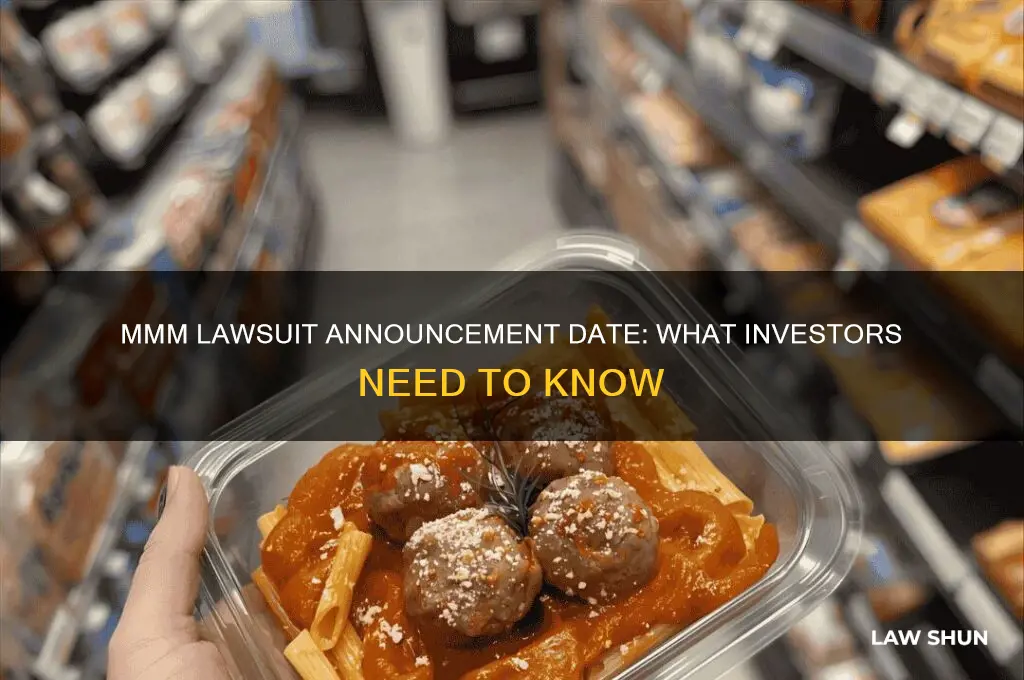 when is mmm law suit announced