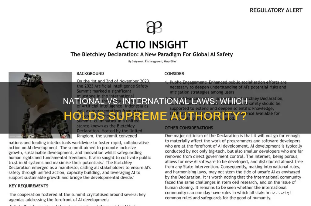 when national vs national laws conflict which one takes precedent