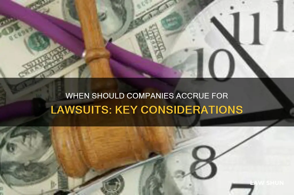 when should a company accure a law suit