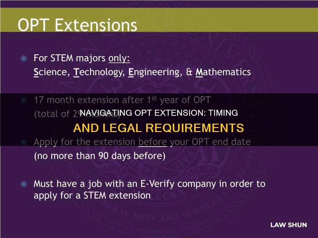 when to apply for opt extension law