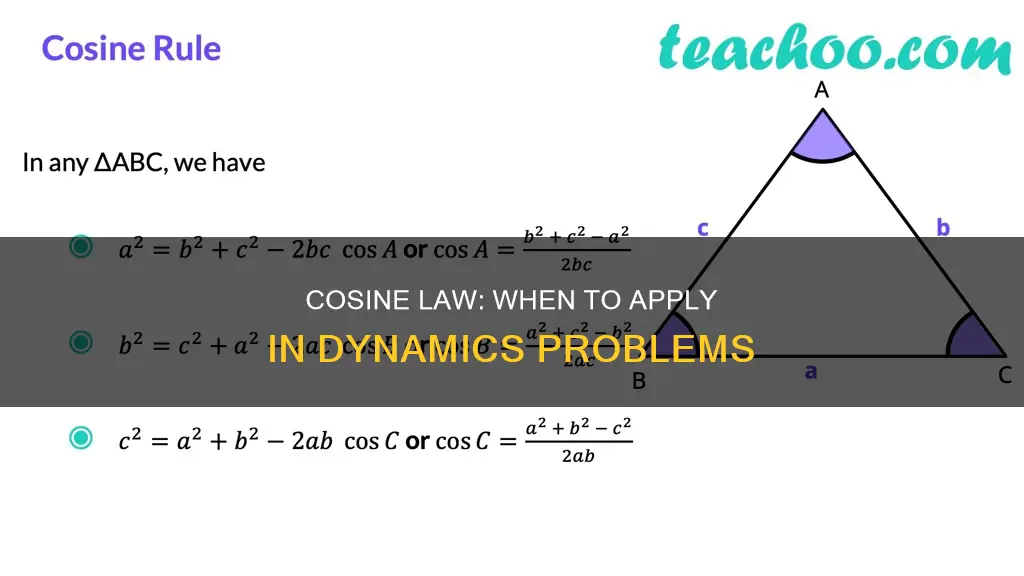 when to apply law of cosines to a dynamics problem