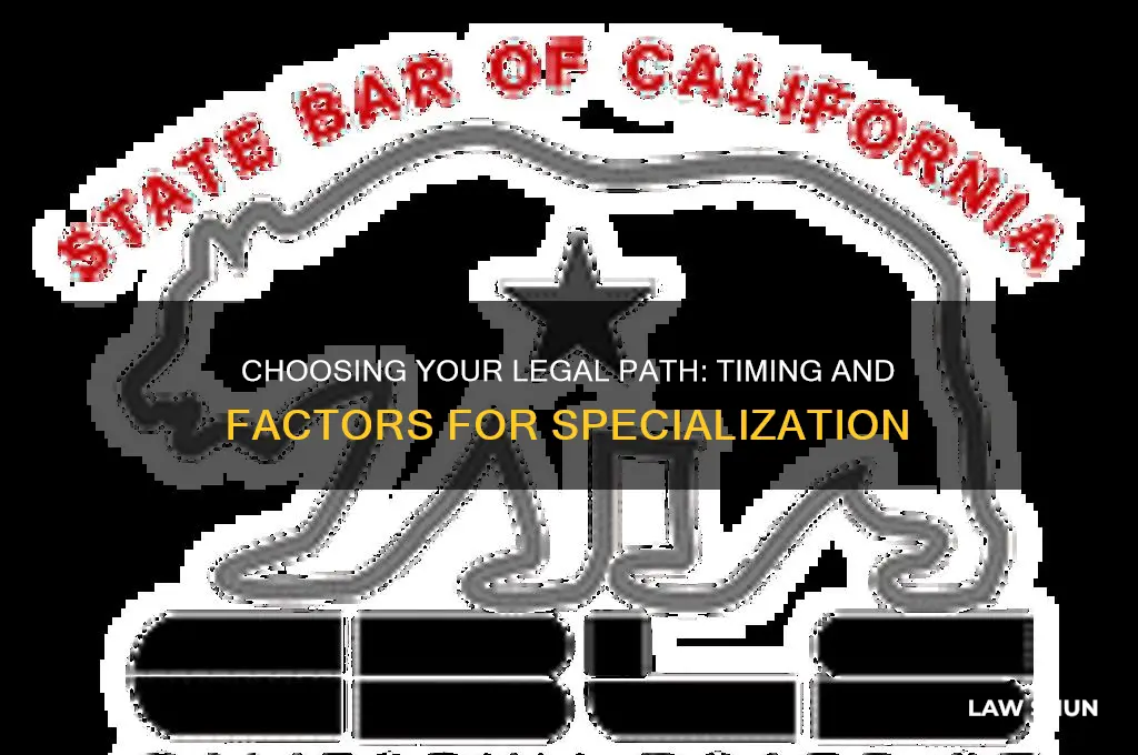 when to decide what area of law to go into