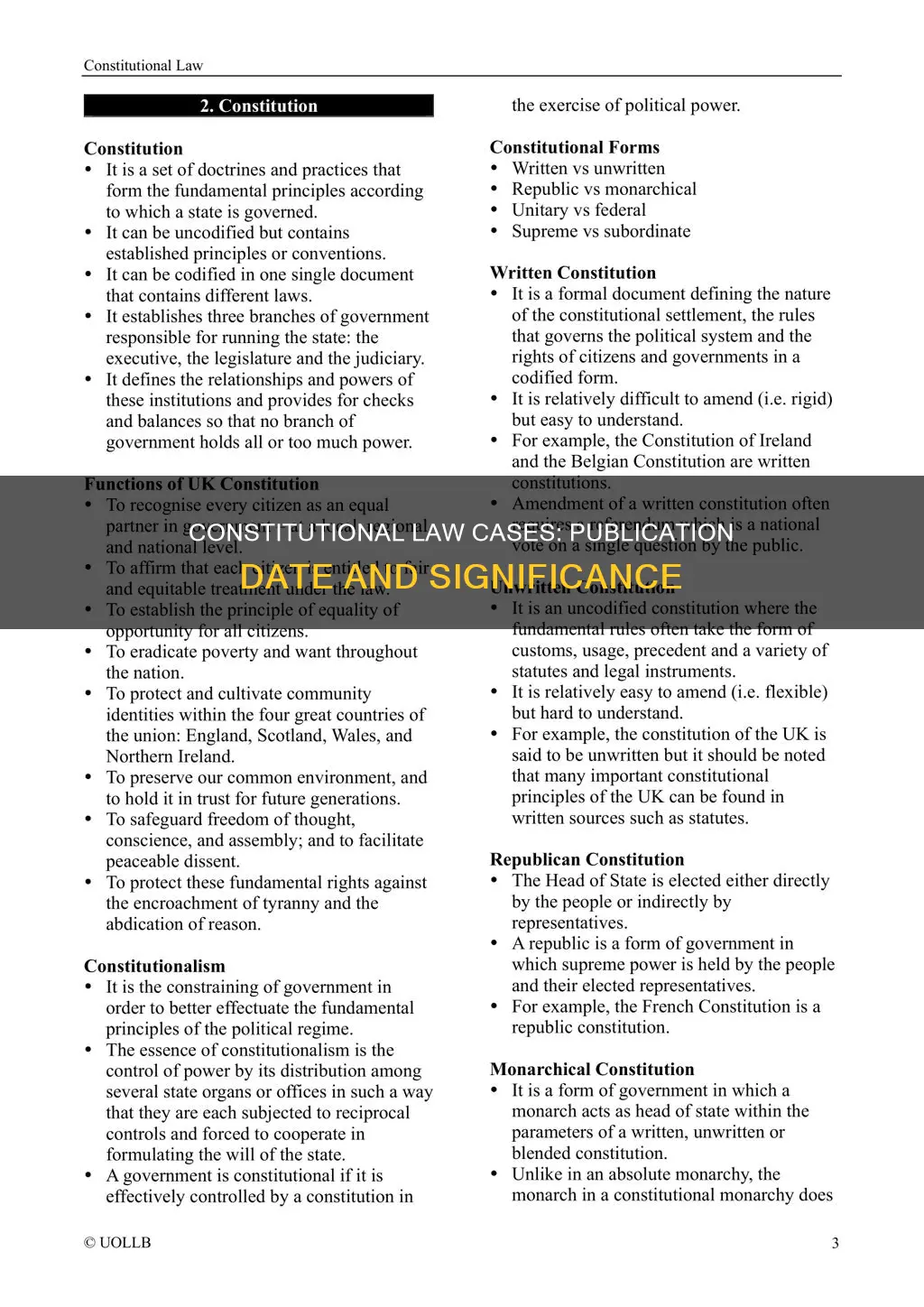 when was constitutional law cases comments questions published