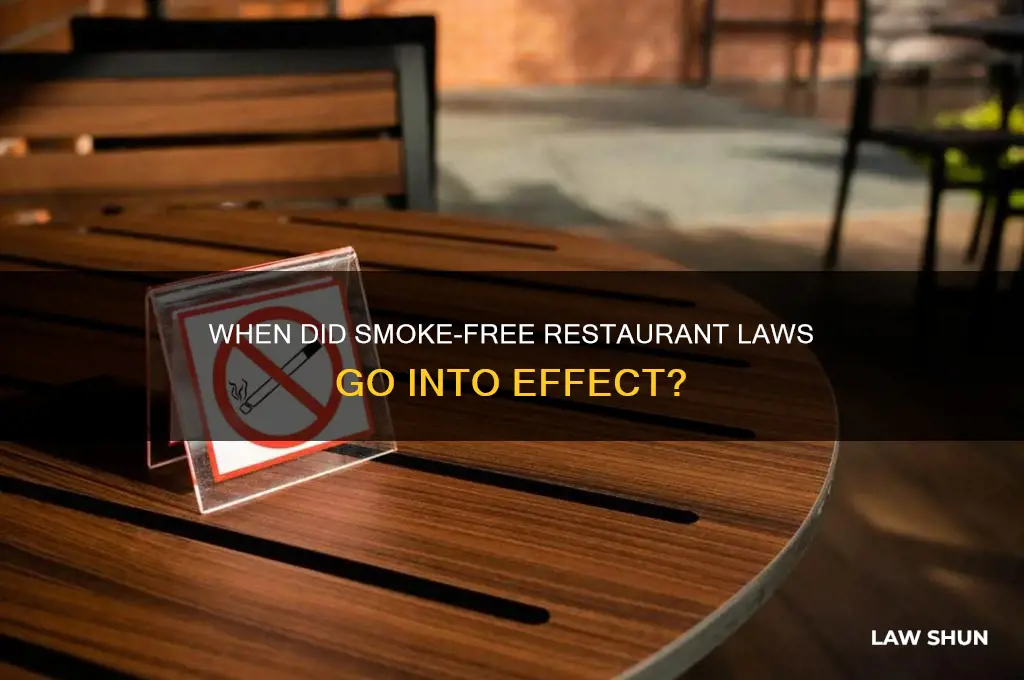 when was it law for restaurants to be smoke free