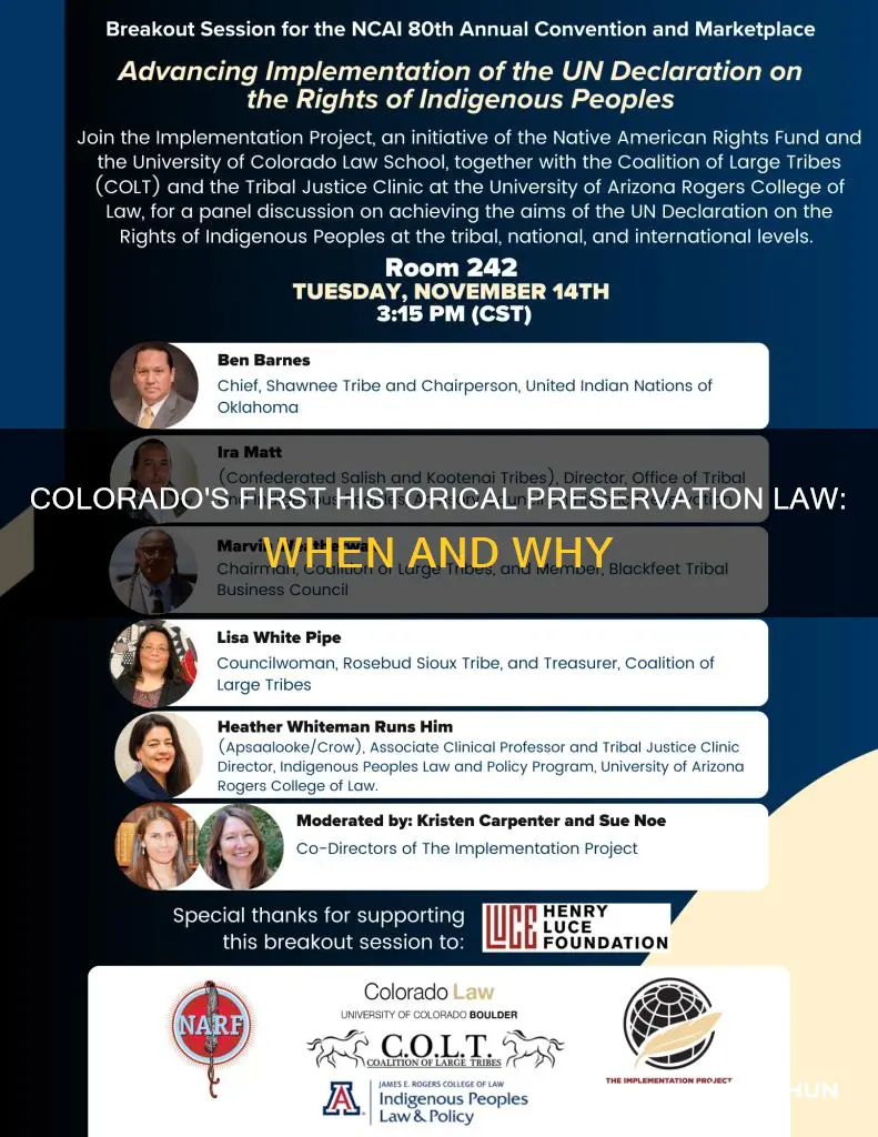 when was the first colorado law for historical preservation