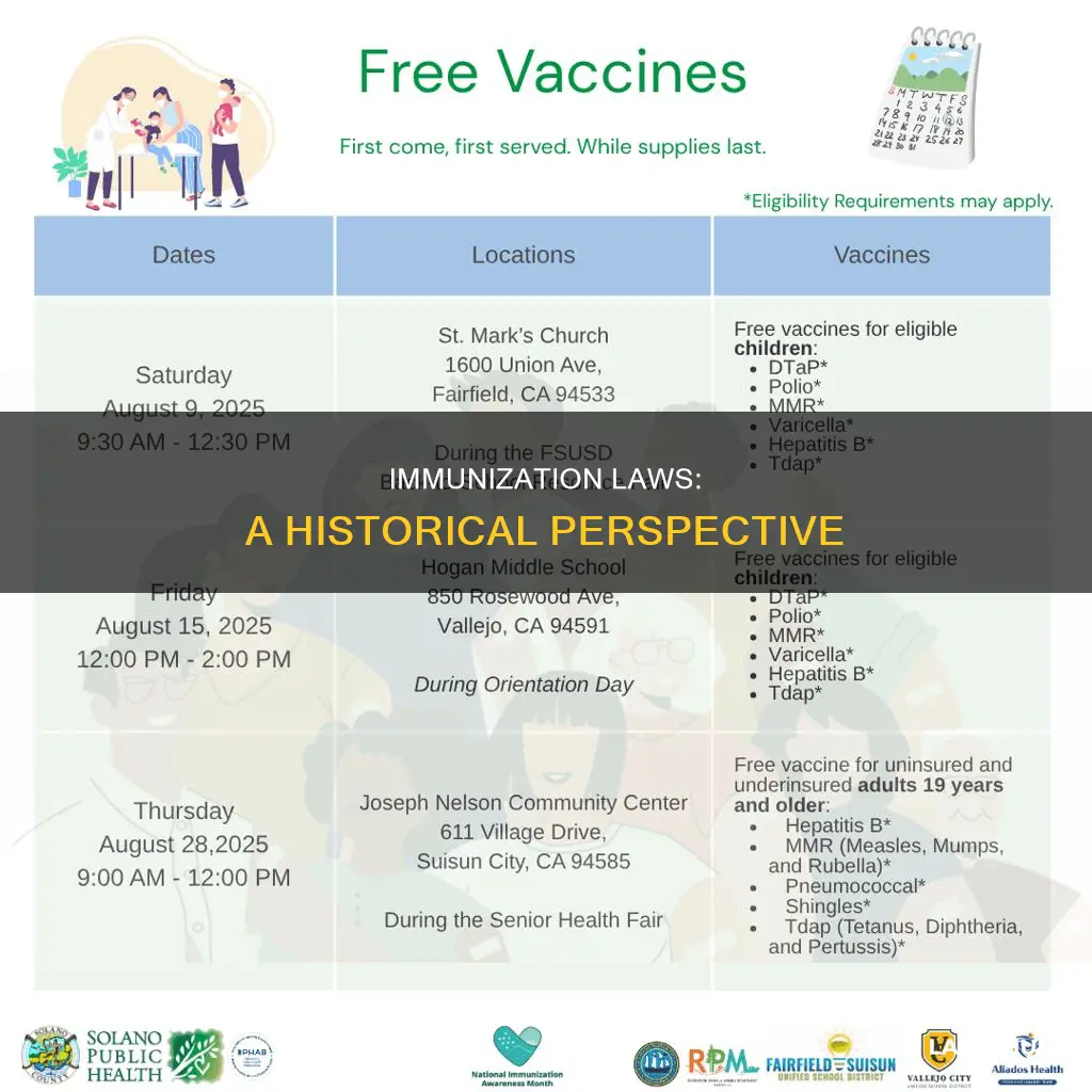when was the first immunization law