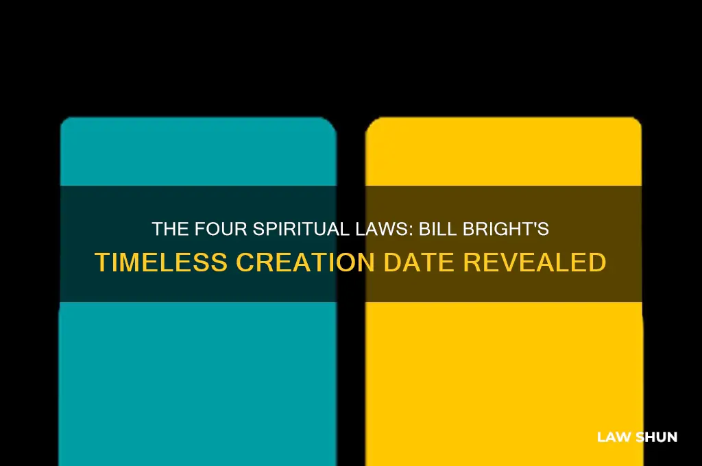 when was the four spiritual laws written by bill bright