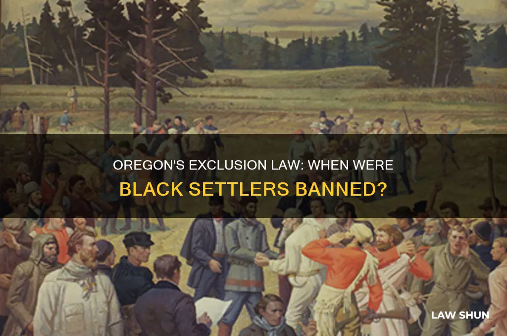 when was the law that blacks couldnt move to oregon