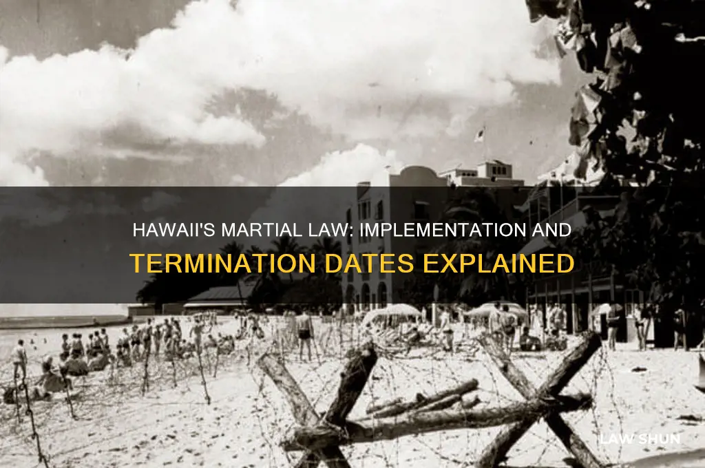 when was the marcial law added and ended in hawaii