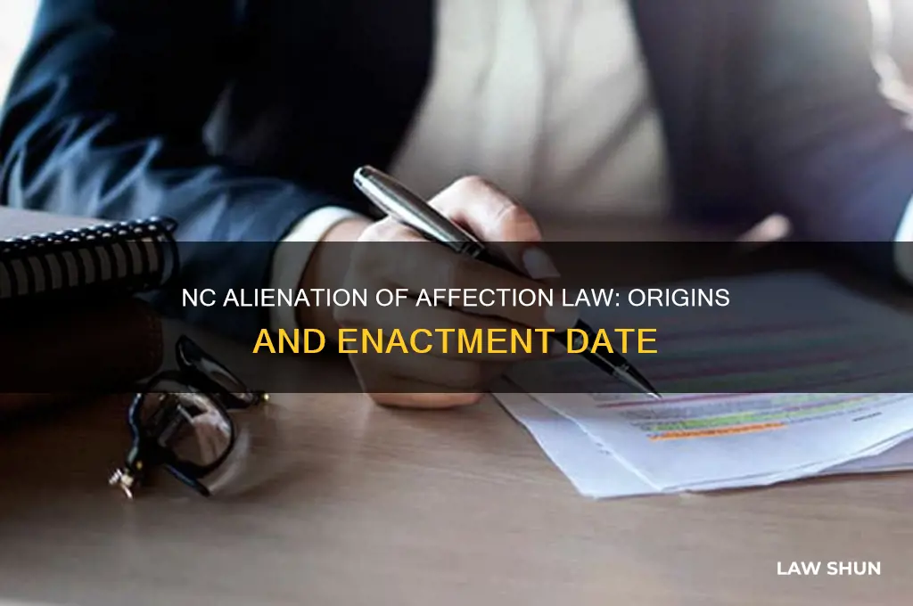 when was the nc law on alienation of affection enacted