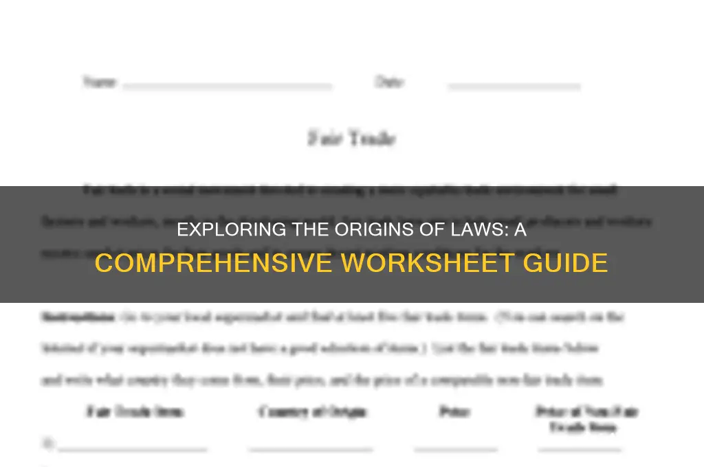 where do laws come from worksheet