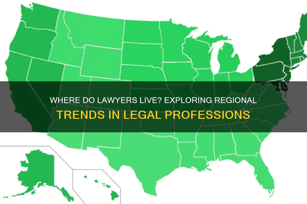 where do most professionals in law live is it region-specific