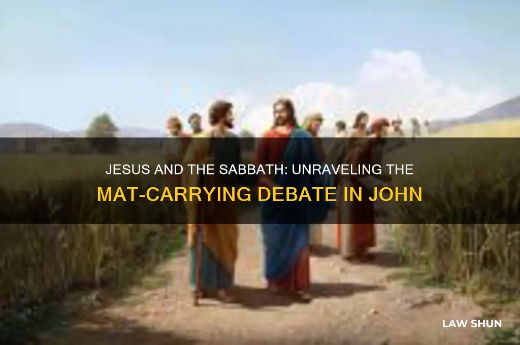 where in bible jesus against law to carry mat john