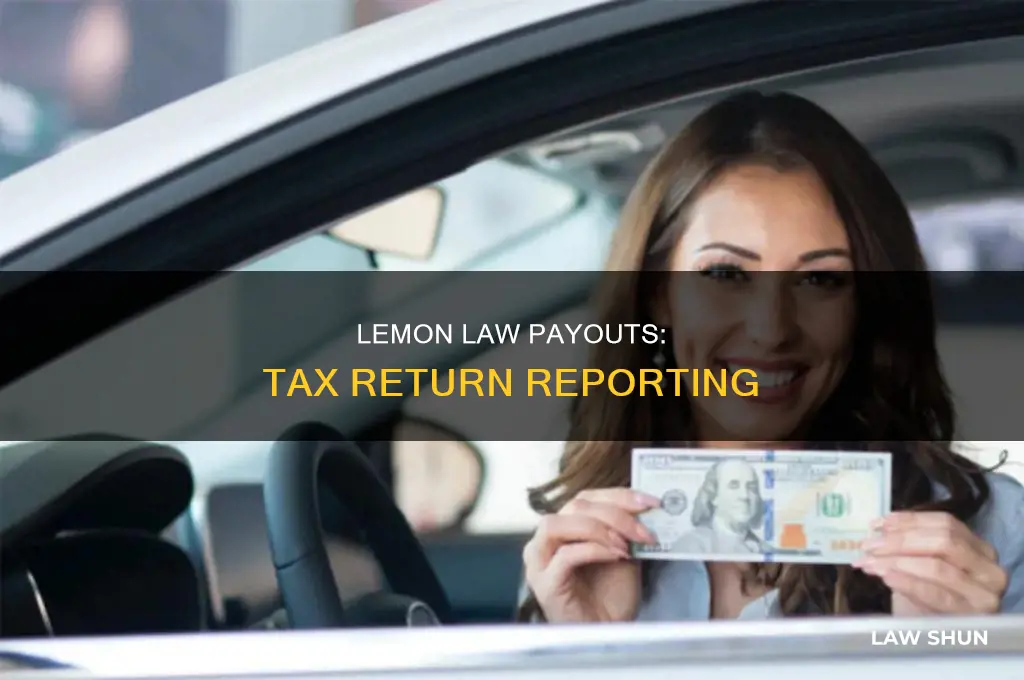where to report lemon law pay out on tax return