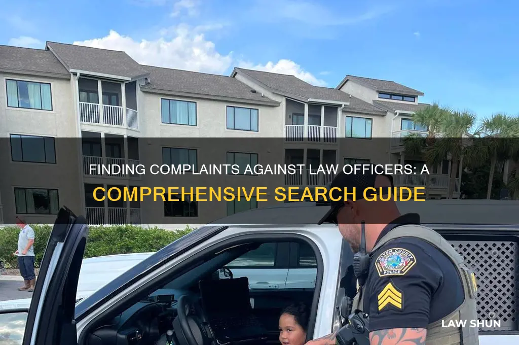 where to search for complaints filed against a law officer