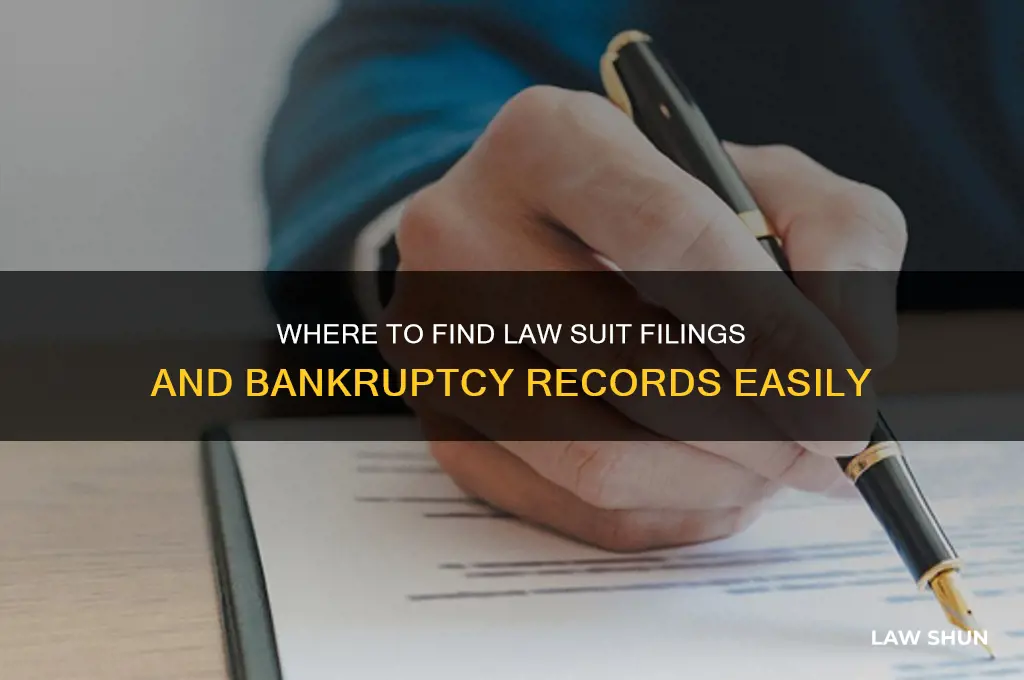 where tofind law suit filings bankruptcies