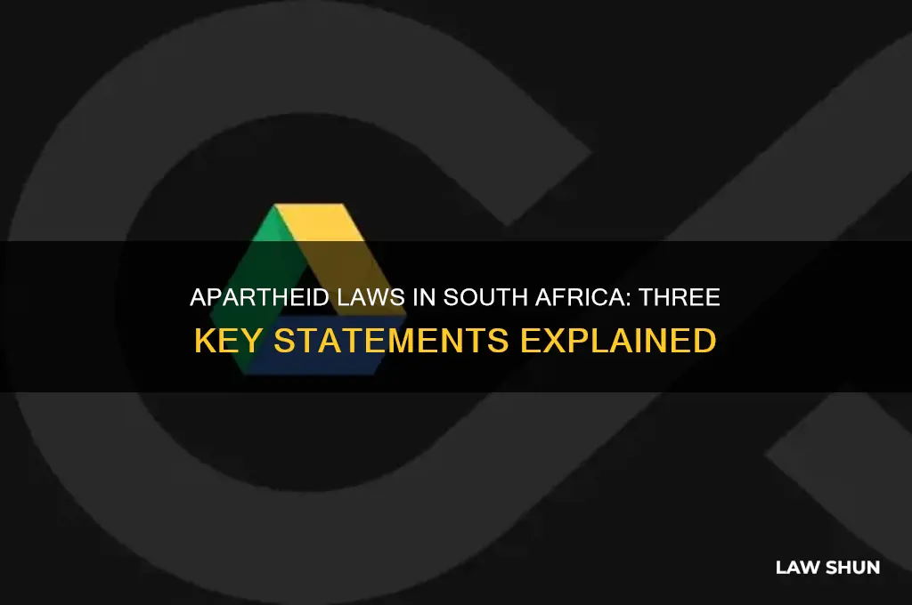 which 3 statements describe laws under apartheid in south africa