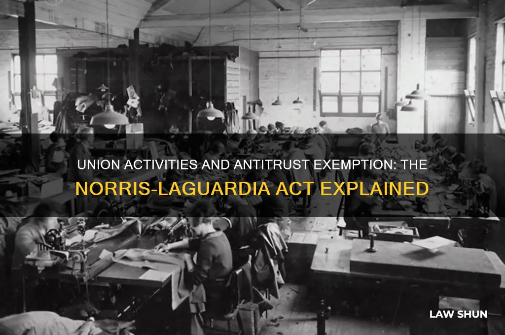 which act exempted union activites from antitrust laws