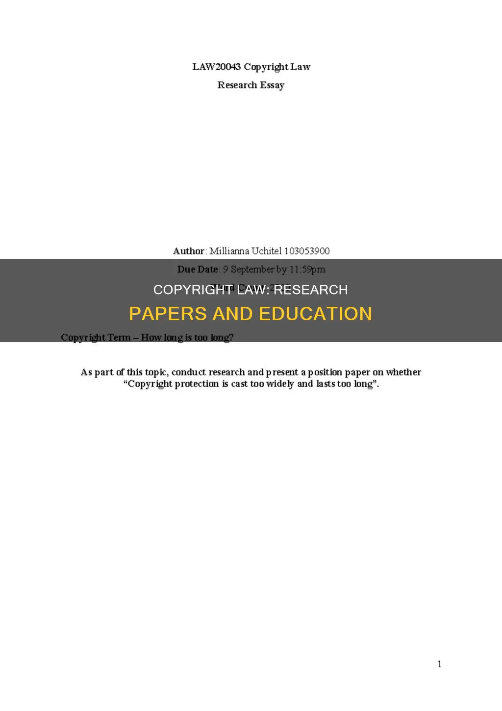 which copyright law applies to research papers for education