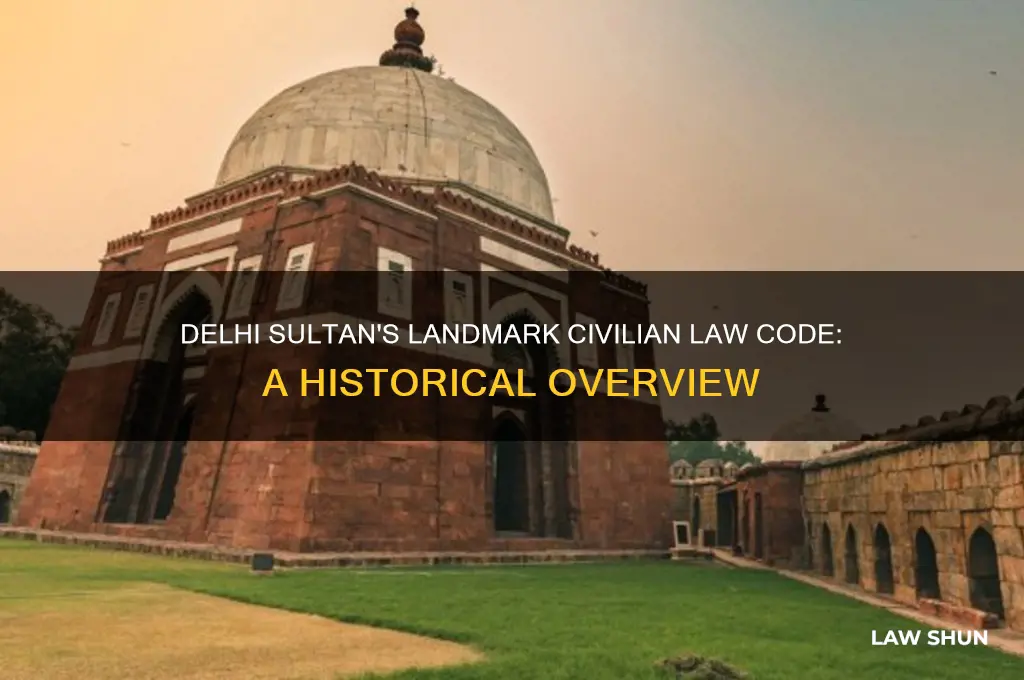 which delhi sultan drafted a law code for the civilians