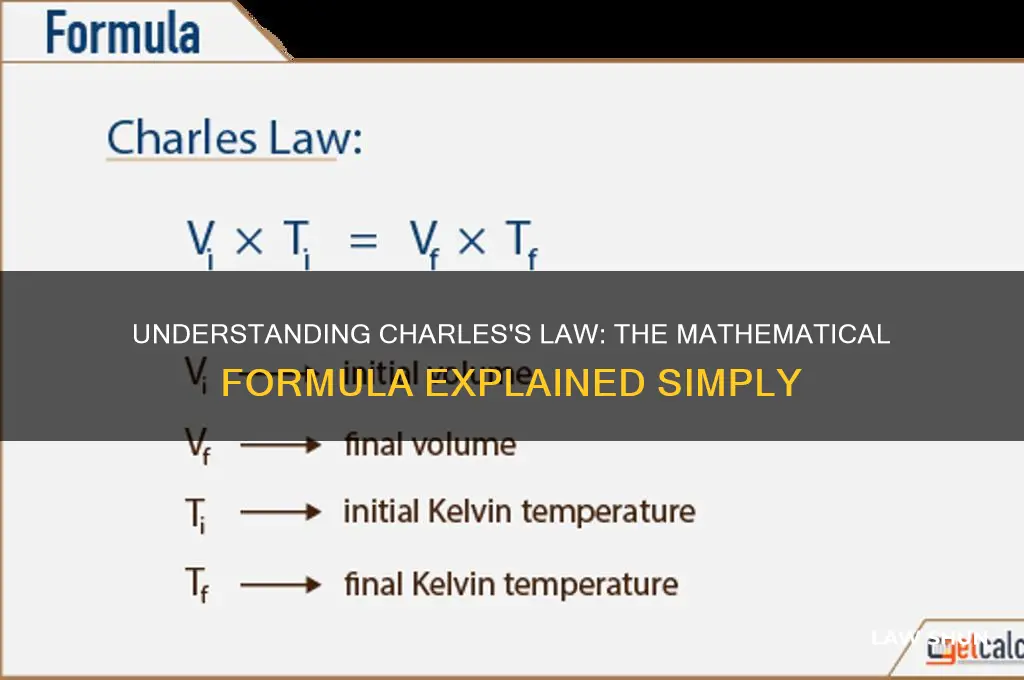 which formula is the mathematical representation of charles