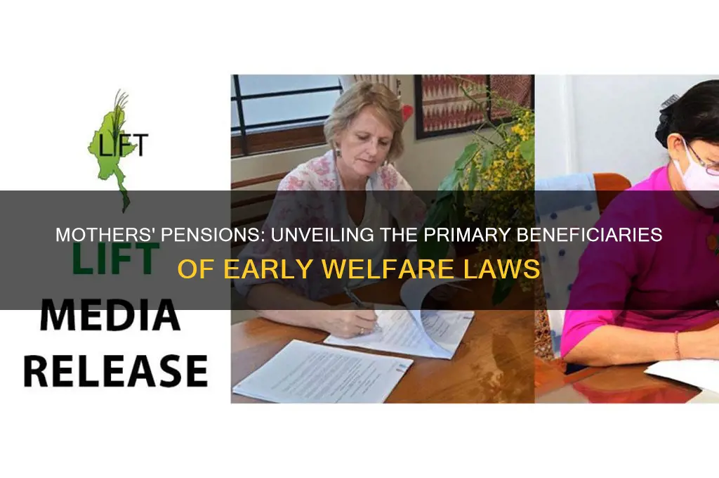 which group benefited most from laws providing for mothers pensions
