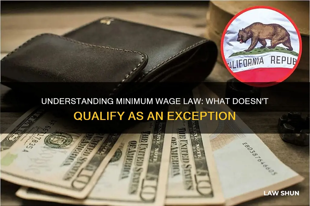 which is not an exception to the minimum wage law