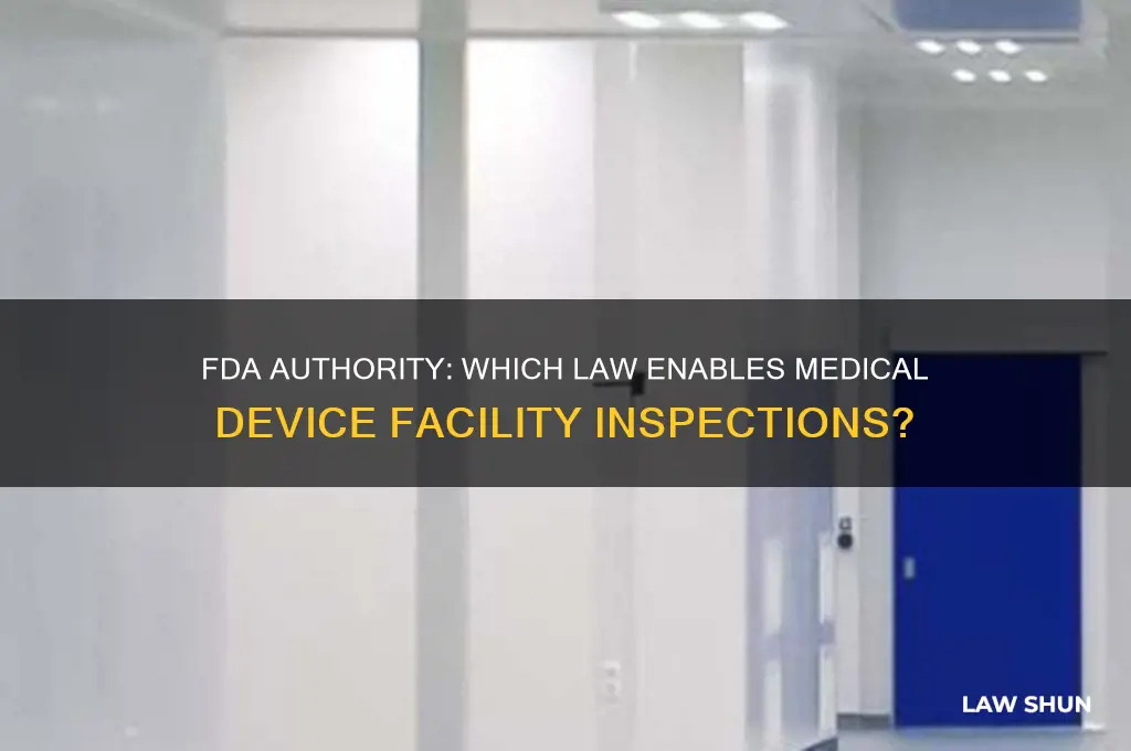 which law authorizes the fda to inspect medical device facilities