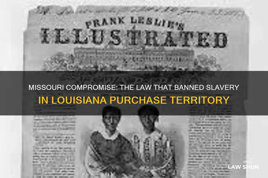 which law banned slavery in part of the louisiana purchase