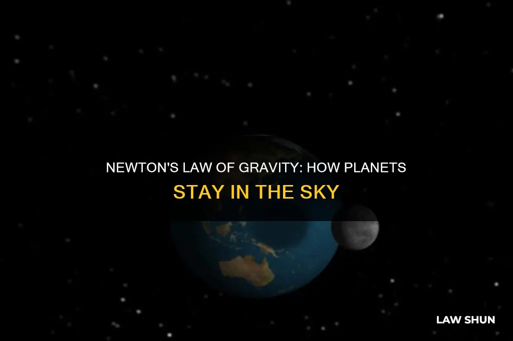 which law of neuton explains how planets stay in sky