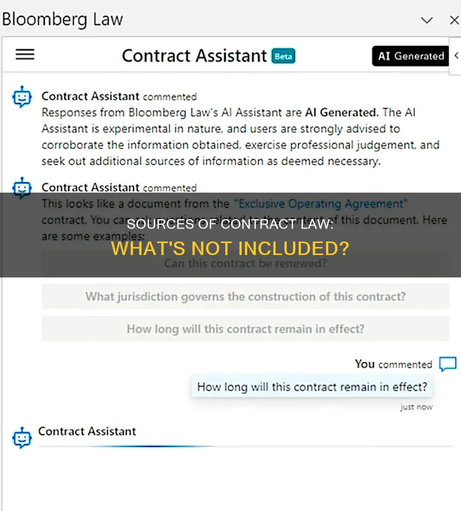 which of these is not a source of contract law