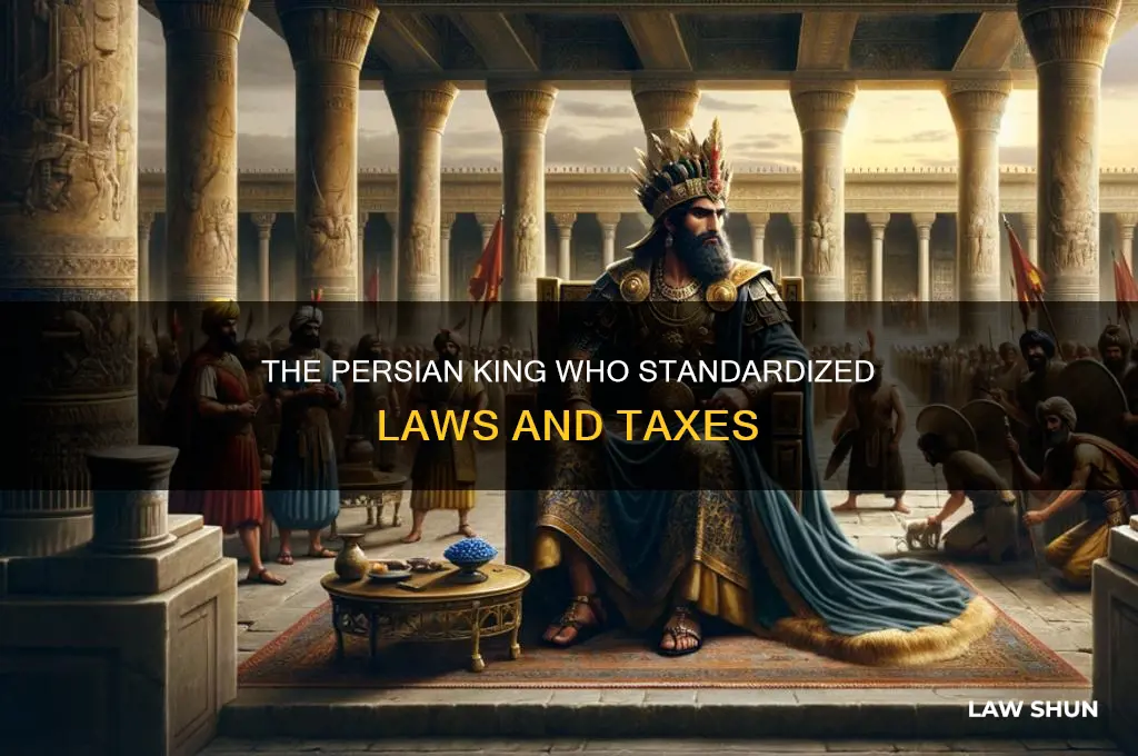 which persian king regulated taxes and standardized laws