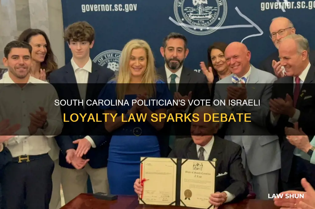 which south carolina politician voted for an israeli loyality law