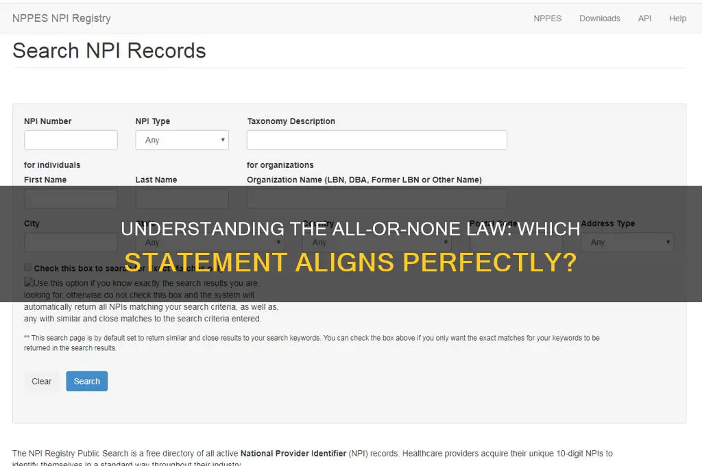 which statement below is consistent with the all-or-none law