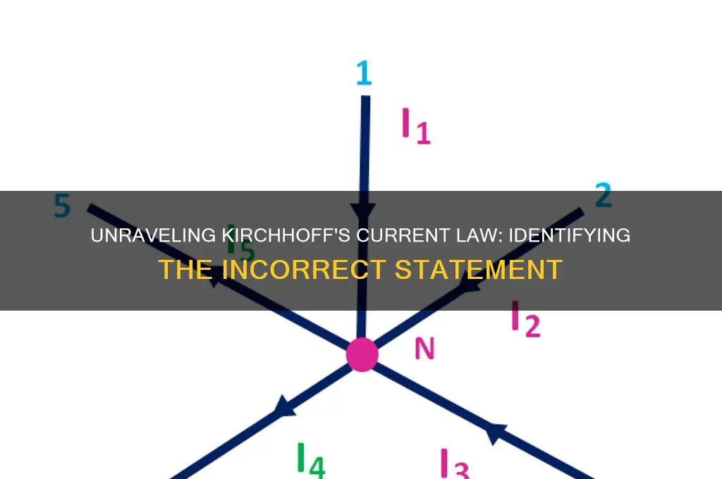 which statement is not correct relative to kirchhoff