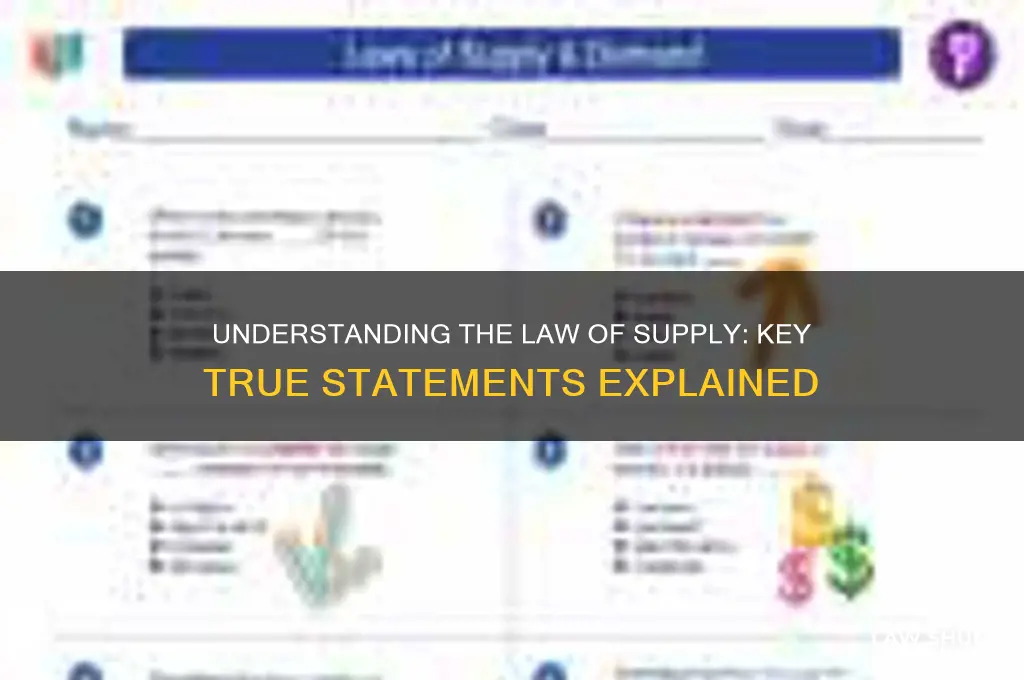which statements are true according to the law of supply
