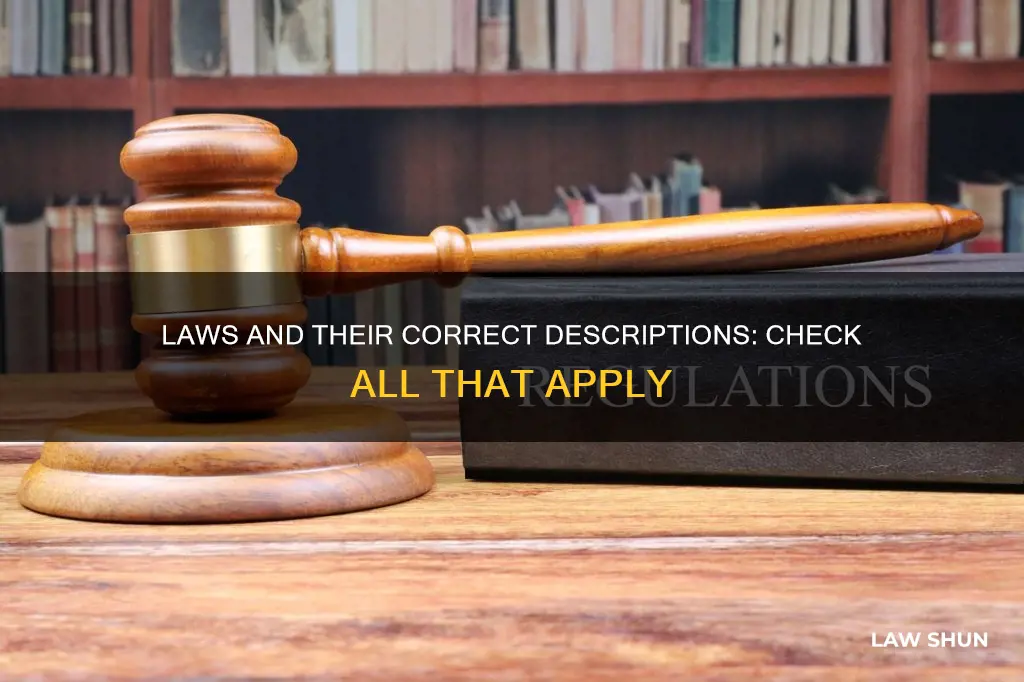 which statements correctly describe laws check all that apply