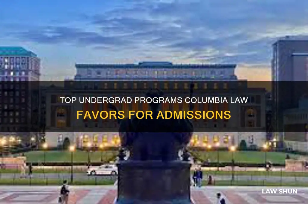 which undergraduate programs does columbia law accept from most often