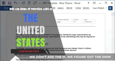 Who Can Propose Laws in the US?