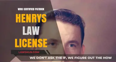Patrick Henry's Law License: Who Certified It?