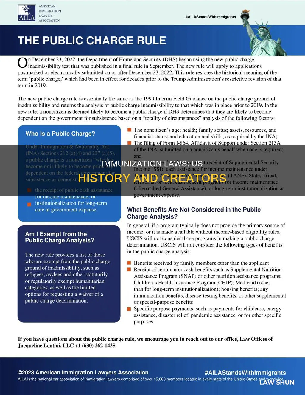 who created the immunization laws in us