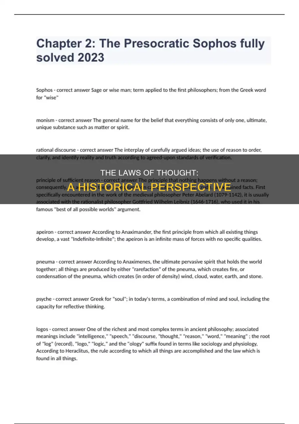who created the laws of thought