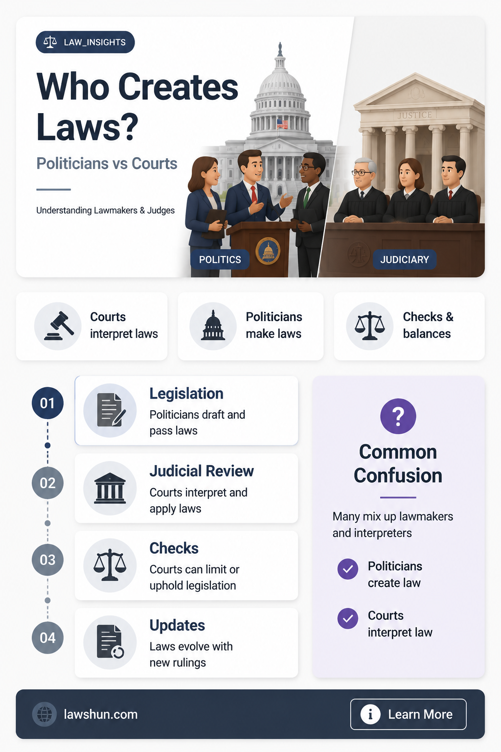 are laws created by politicians or courts