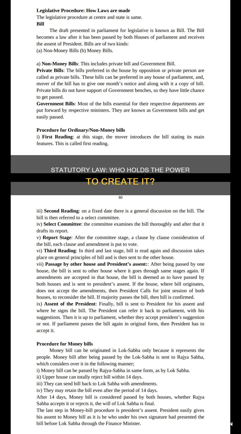 who creates statutory law