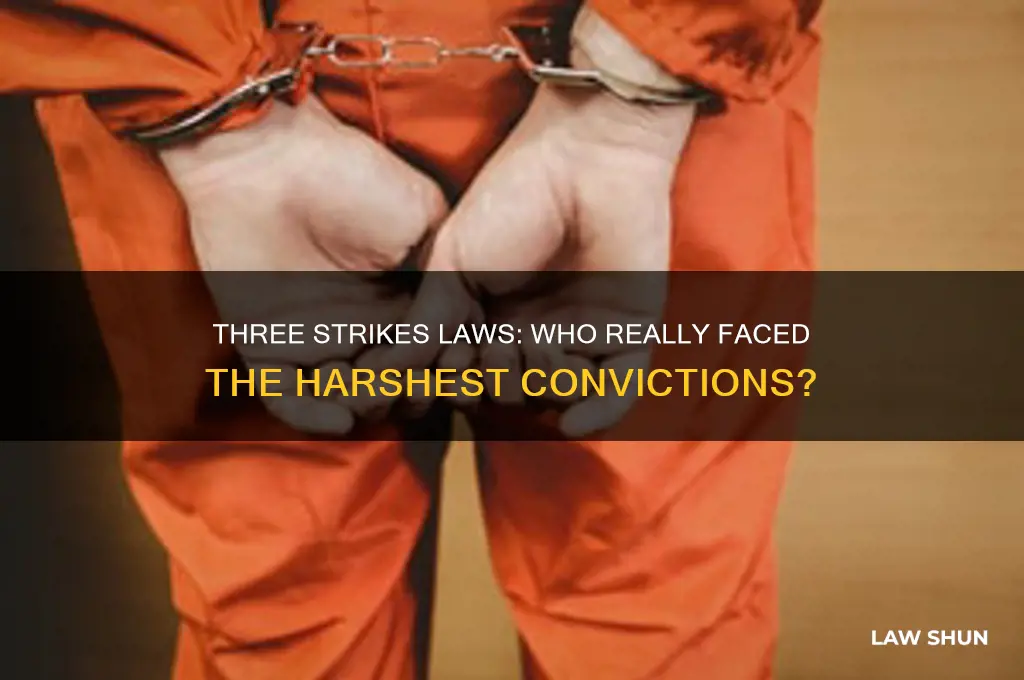 who did the three strikes laws mostly end up convicting
